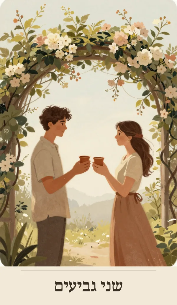 קלף שני גביעים (Two of Cups) — חפיסת הטארוט של רוח חכמה
