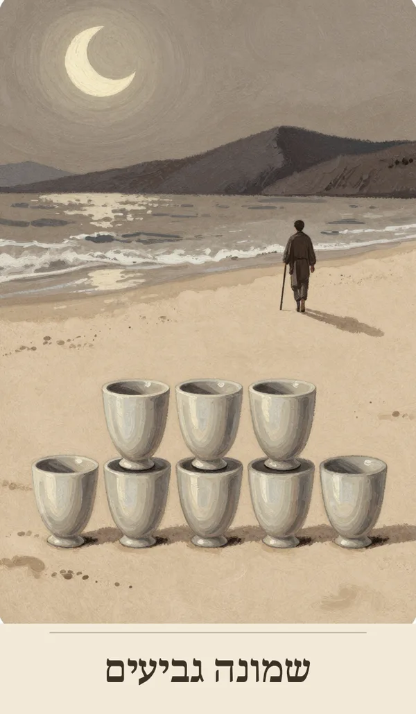 קלף שמונה גביעים (Eight of Cups) — חפיסת הטארוט של רוח חכמה