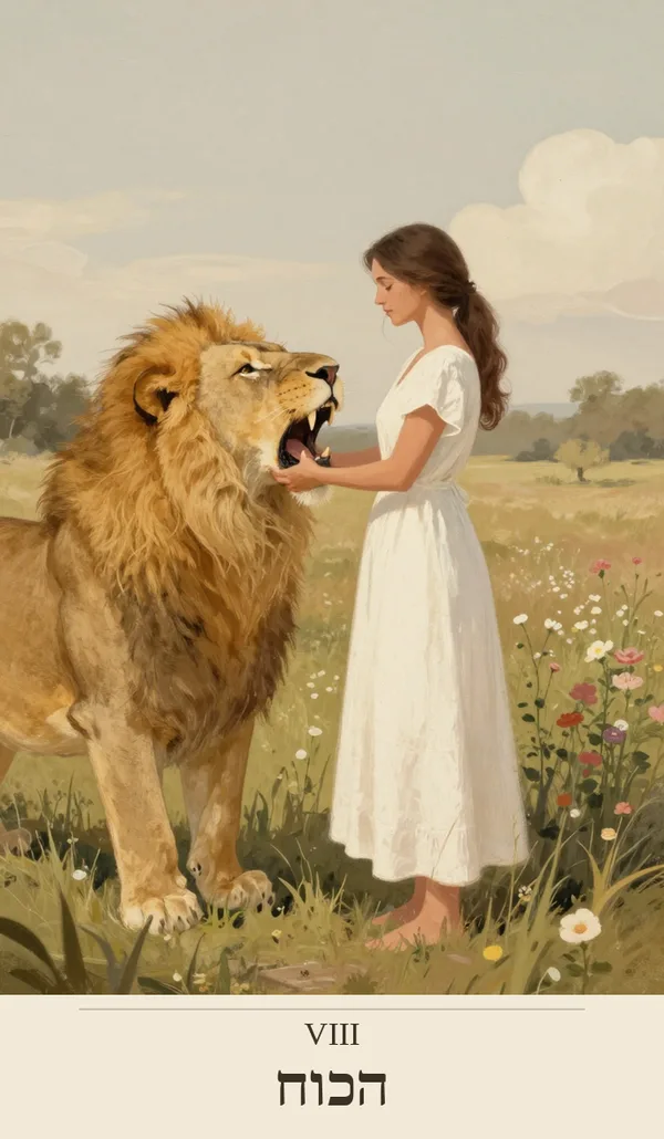 קלף הכוח (Strength) — חפיסת הטארוט של רוח חכמה