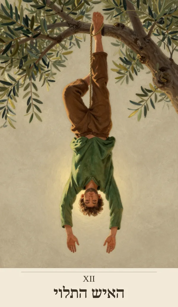 קלף האיש התלוי (The Hanged One) — חפיסת הטארוט של רוח חכמה