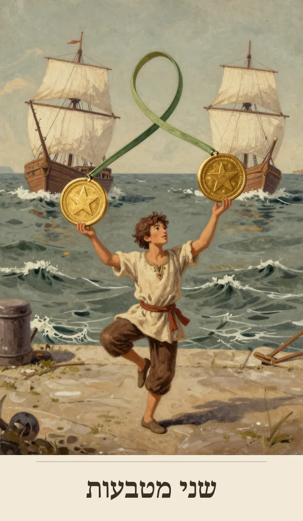קלף שני מטבעות (Two of Pentacles) — חפיסת הטארוט של רוח חכמה