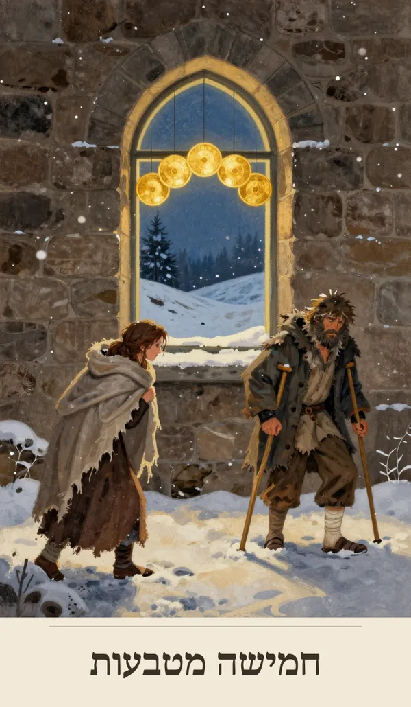 קלף חמישה מטבעות (Five of Pentacles) — חפיסת הטארוט של רוח חכמה