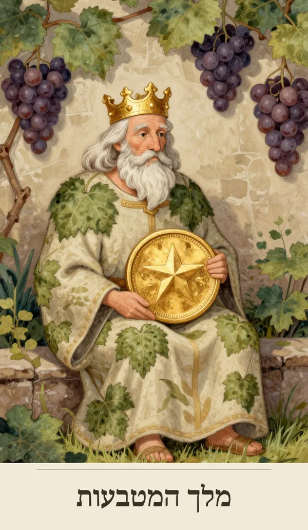 קלף מלך המטבעות (King of Pentacles) — חפיסת הטארוט של רוח חכמה