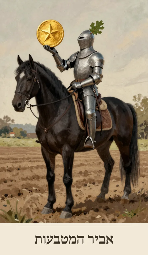 קלף אביר המטבעות (Knight of Pentacles) — חפיסת הטארוט של רוח חכמה