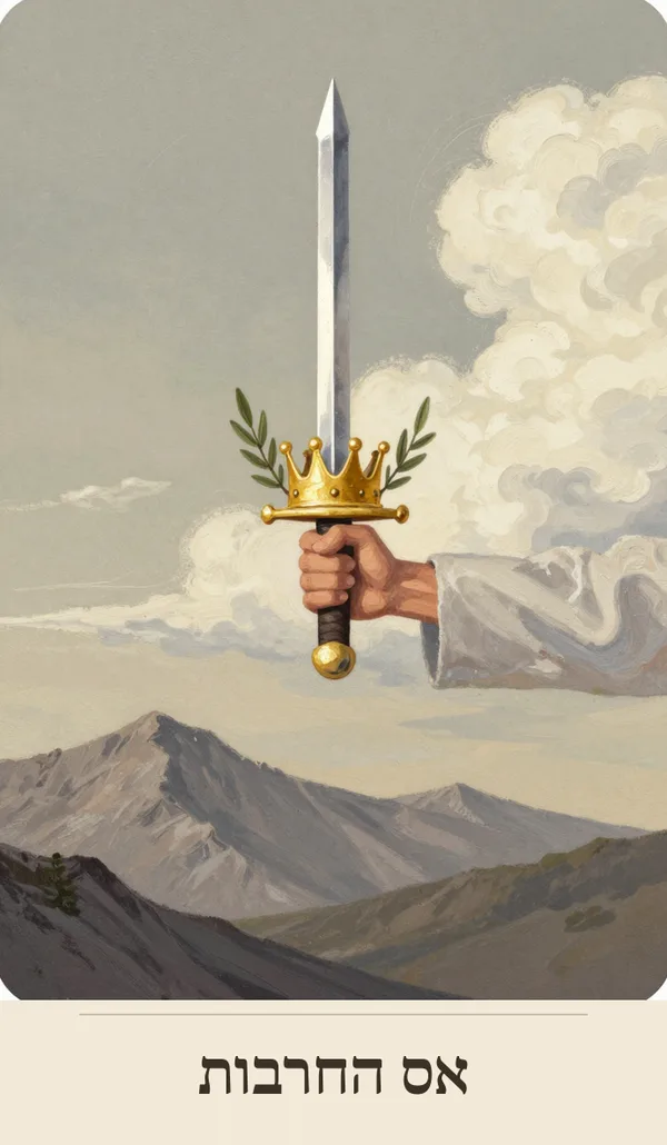קלף אס החרבות (Ace of Swords) — חפיסת הטארוט של רוח חכמה