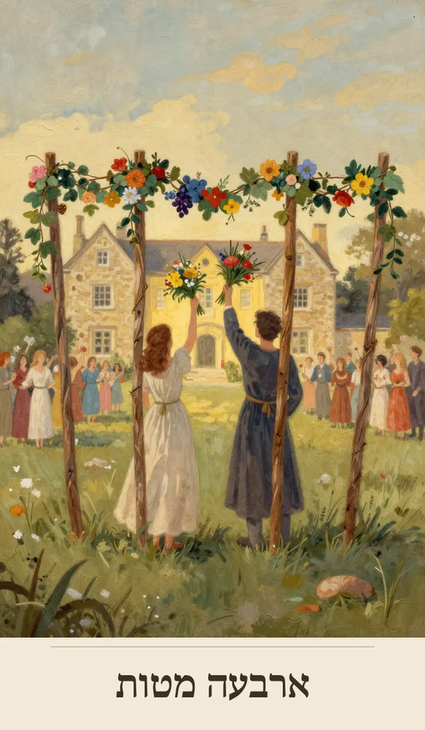 קלף ארבעה מטות (Four of Wands) — חפיסת הטארוט של רוח חכמה