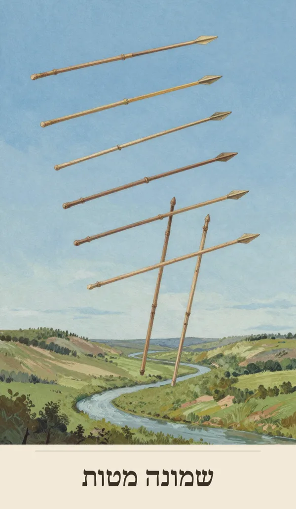 קלף שמונה מטות (Eight of Wands) — חפיסת הטארוט של רוח חכמה