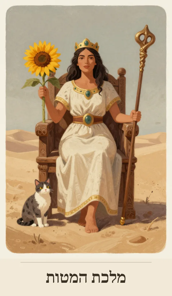 קלף מלכת המטות (Queen of Wands) — חפיסת הטארוט של רוח חכמה